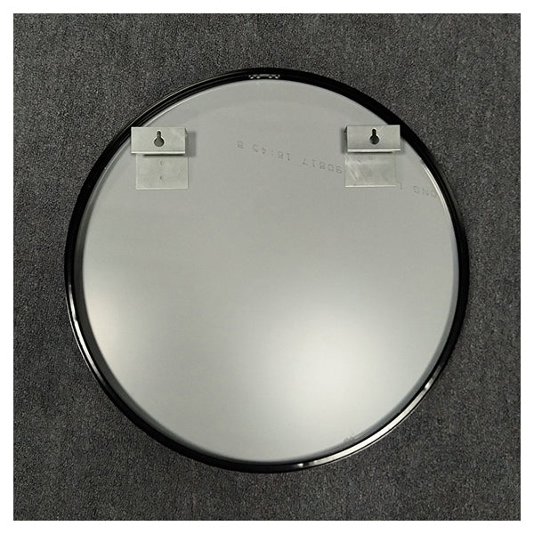 Black Aluminum Framed Round Bathroom Wall Mirror With Brackets