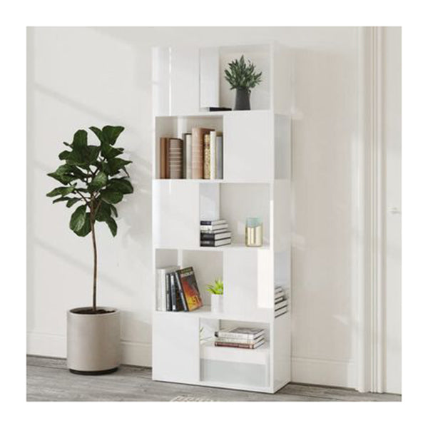 Book Cabinet Room Divider High Gloss White 60 X 24 X 155 Cm