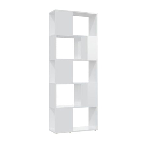 Book Cabinet Room Divider High Gloss White 60 X 24 X 155 Cm