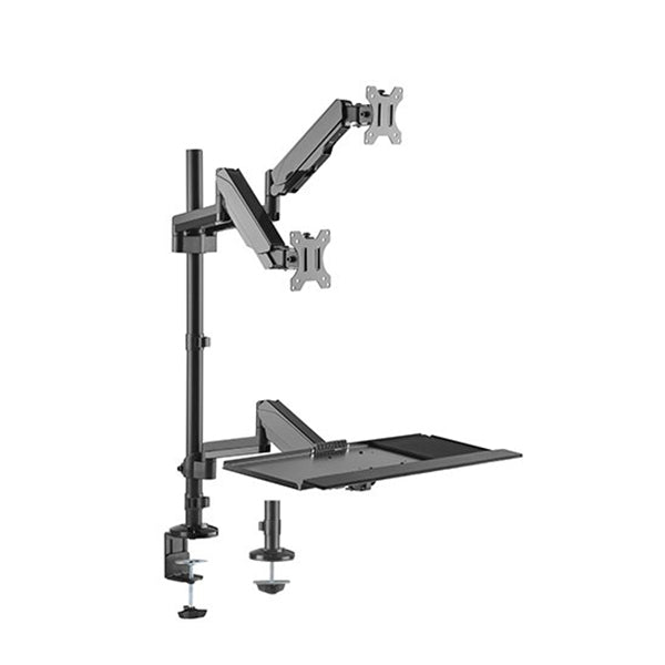 Brateck Gas Spring Sit Stand Workstation Dual Monitors Mount