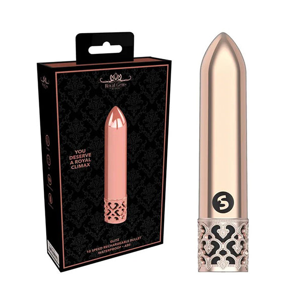 Royal Gems Glitz Abs Rechargeable Bullet Rose Gold