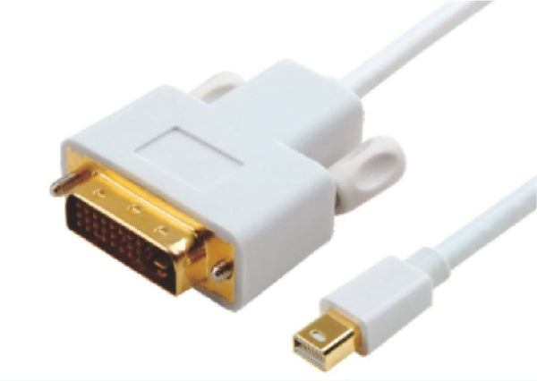 Mini DisplayPort DP to DVI Cable 2m - 20 Pins Male to 24+1 Pins