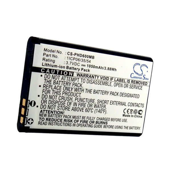 Cameron Sino Phd600Mb Battery Replacement For Philips Baby Phone