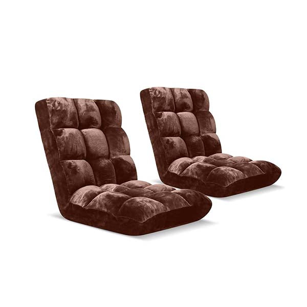 Soga Floor Recliner Folding Sofa Futon Couch Chair Cushion Coffee X2