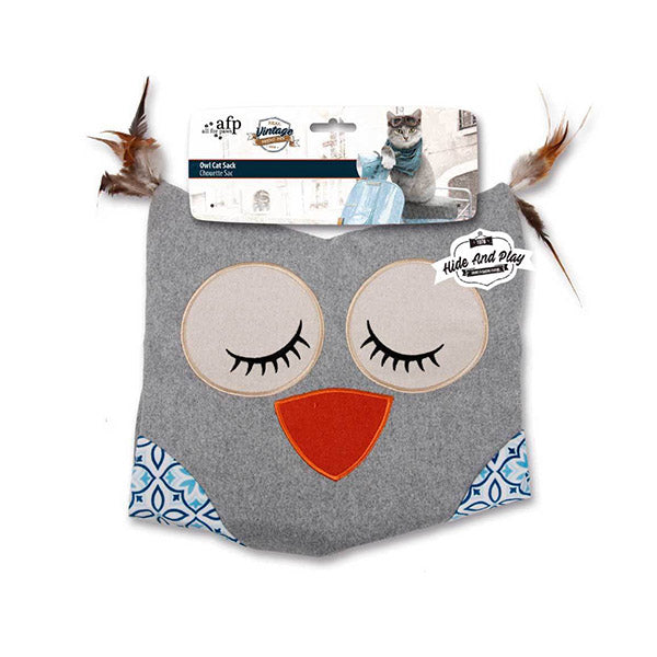 Cat Sack Crinkle Toys Owl Hide Play Bag Teaser Vintage