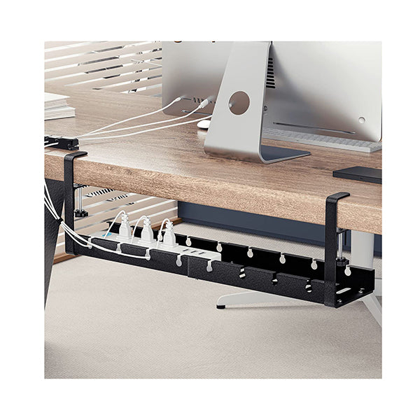 Adjustable Clamp Mounted Under Desk Wire Storage Rack