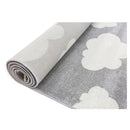 Clouds Light Grey And White Kid Rug