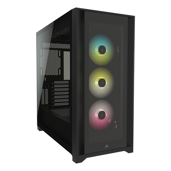 Corsair Icue 5000X Rgb Tempered Glass Mid Tower Smart Case Black