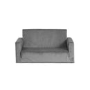 Kids Convertible Sofa 2 Seater Children Flip Open Couch Lounger Grey