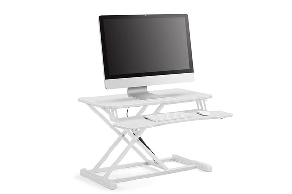 Ergolux Pro Height Adjustable Sit Stand Desk Riser (Medium, White)