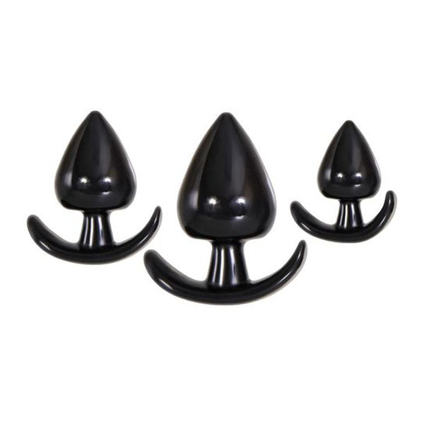 Evolved Anal Delights Butt Plugs Black Set Of 3 Sizes