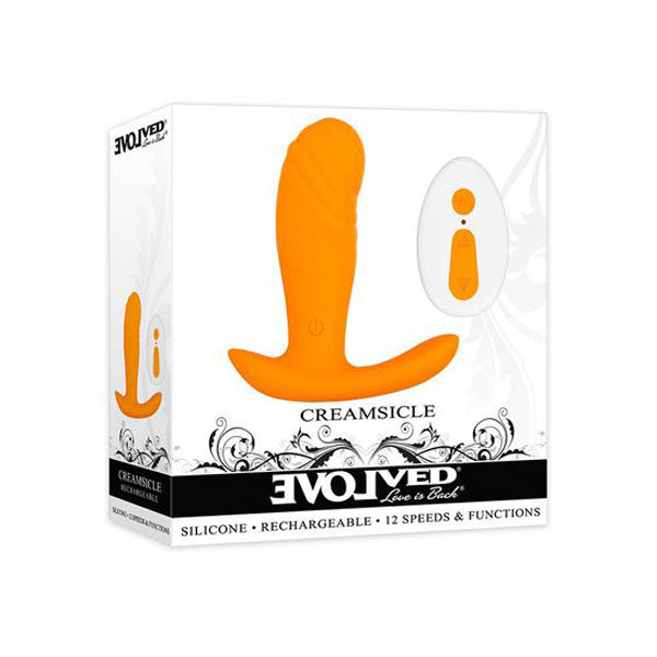 Evolved Creamsicle Rechargeable Stimulator Wireless Remote Orange