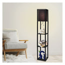 Floor Lamp Storage Shelf Led Wood Standing Reading Corner Light