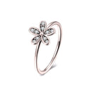Flower Ring With Cubic Zirconia