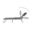 Foldable Sunlounger With Head Cushion Adjustable Backrest