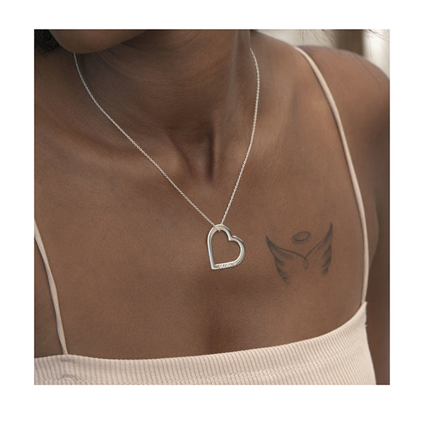 Heart Outline Engraved Necklace