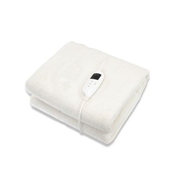Heated Electric Blanket Single Fleece Underlay Winter White