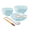 Light Blue Ceramic Dinnerware Set Of 5