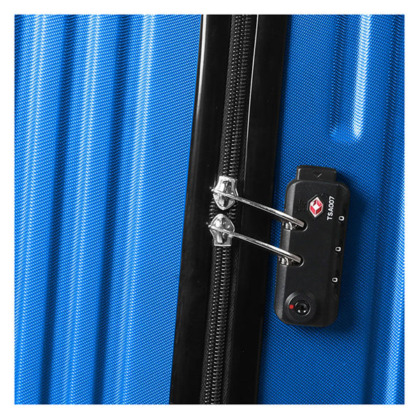 24 Inch Luggage Suitcase Code Lock Hard Shell Travel Trolley Blue