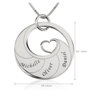 Mothers Heart Necklace With Engraved Names