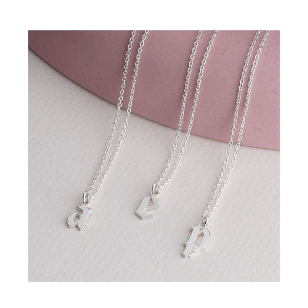 Old English Lowercase Initial Necklace