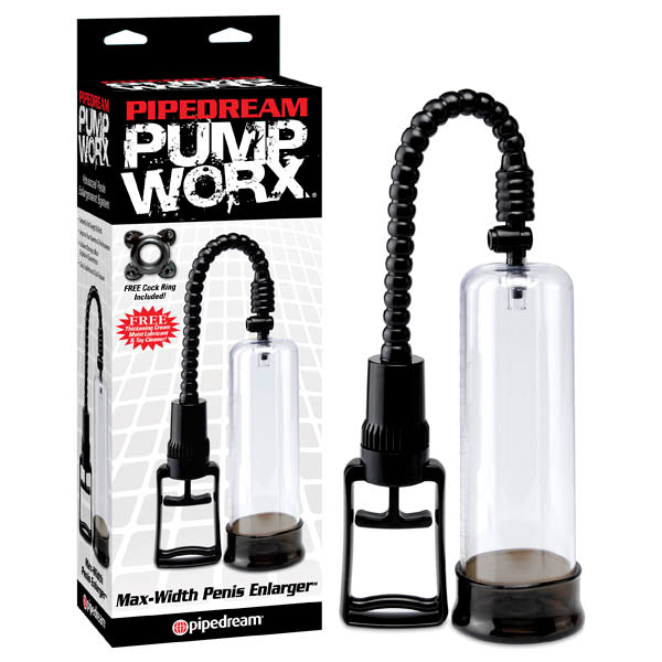 Pump Worx Max Width Enlarger Clear Black Penis Pump