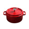 Soga Cast Iron Enamel 24Cm Porcelain Stewpot Cooking Pot With Lid Red