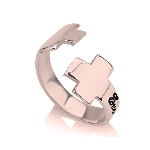 Personalized Wrap Cross Ring