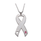 Pink Initial Breast Cancer Necklace