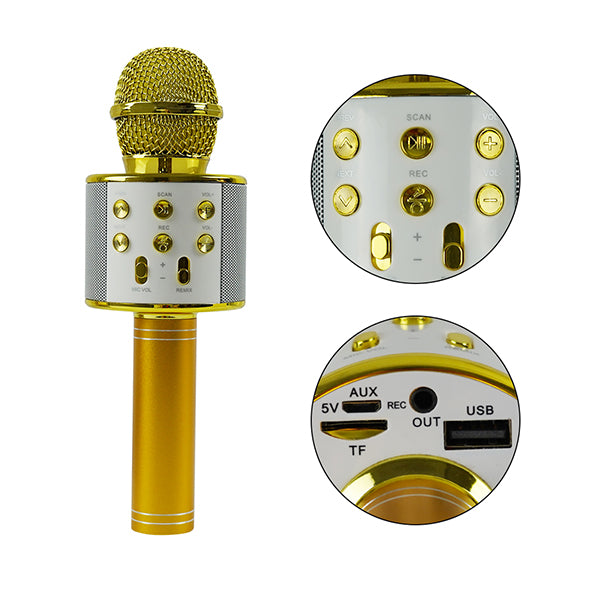 Portable Rechargeable Wireless Bluetooth Karaoke Microphone