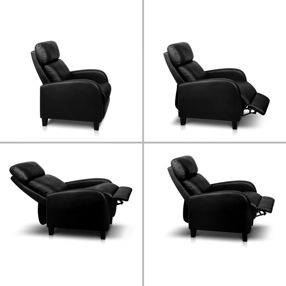 Black Faux Leather Armchair Recliner Simply Wholesale