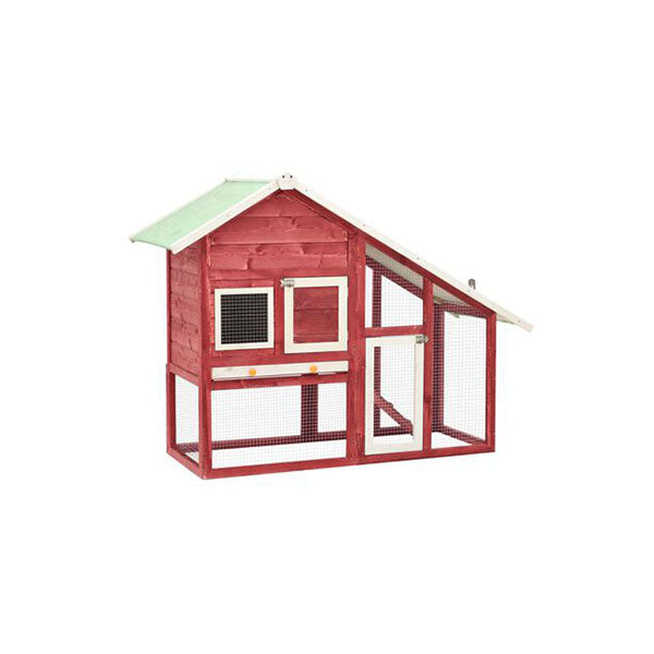 Rabbit Hutch Red And White 140 X 63 X 120 Cm Solid Firwood