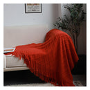 Red Diamond Pattern Knitted Throw Blanket