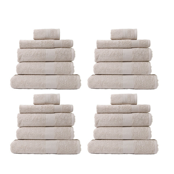 Royal Comfort 20 Piece Cotton Bamboo Towel Bundle Set Luxurious Beige