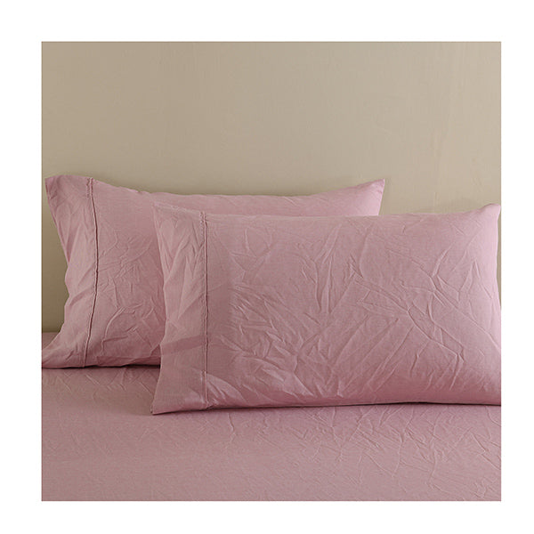Royal Comfort Flax Linen Blend Sheet Set Bedding Luxury Queen Mauve