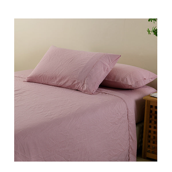 Royal Comfort Flax Linen Blend Sheet Set Bedding Luxury Queen Mauve