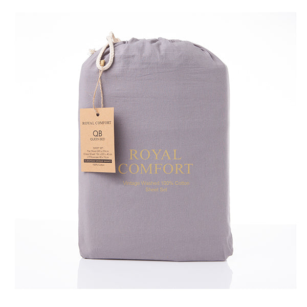 Royal Comfort Cotton Sheet Set Fitted Flat Sheet Pillowcases Single
