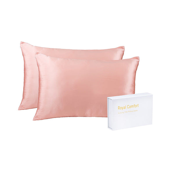 Royal Comfort Mulberry Soft Silk Hypoallergenic Pillowcase Twin Blush