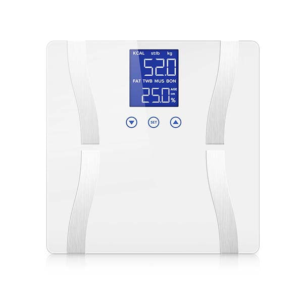 Soga Digital Body Fat Scale Wt Gym Glass Water Lcd Electronic White