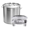 21L Stainless Steel Stock Pot With Two Steamer Rack Insert Tray