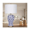 Table Lamp Ceramic Floral Base Cotton Drum Shade