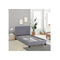 Grey Sienna Bed Frame Base Headboard Wood Linen Fabric