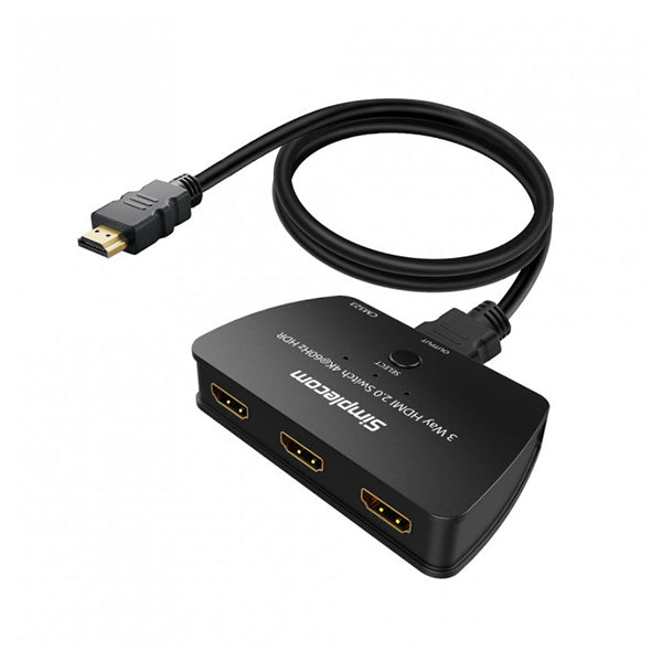 Simplecom Cm323 3 Way Hdmi Switch 3 In 1 Out Ultra Hd 4K