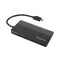 Simplecom Portable Usb C To 4 Port Usb A Hub With Cable Storage Black