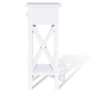 Telephone Side Table with Drawer - White