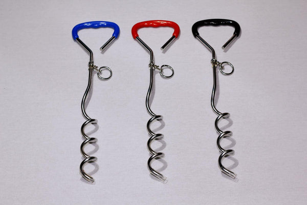 2 X Pet Dog Puppy Chrome Plated Corkscrew Spiral Tie Out Stake