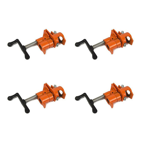 4Pc Wood Gluing Pipe Clamp Set Heavy Duty Pro Woodworking Cast Iron