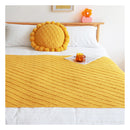 Yellow Diamond Pattern Knitted Throw Blanket