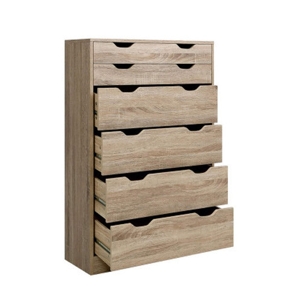 6 Chest Of Drawers Tallboy Dresser Table Storage Cabinet Oak