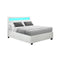 Cole Led Bed Frame Pu Leather Gas Lift Storage Double Size